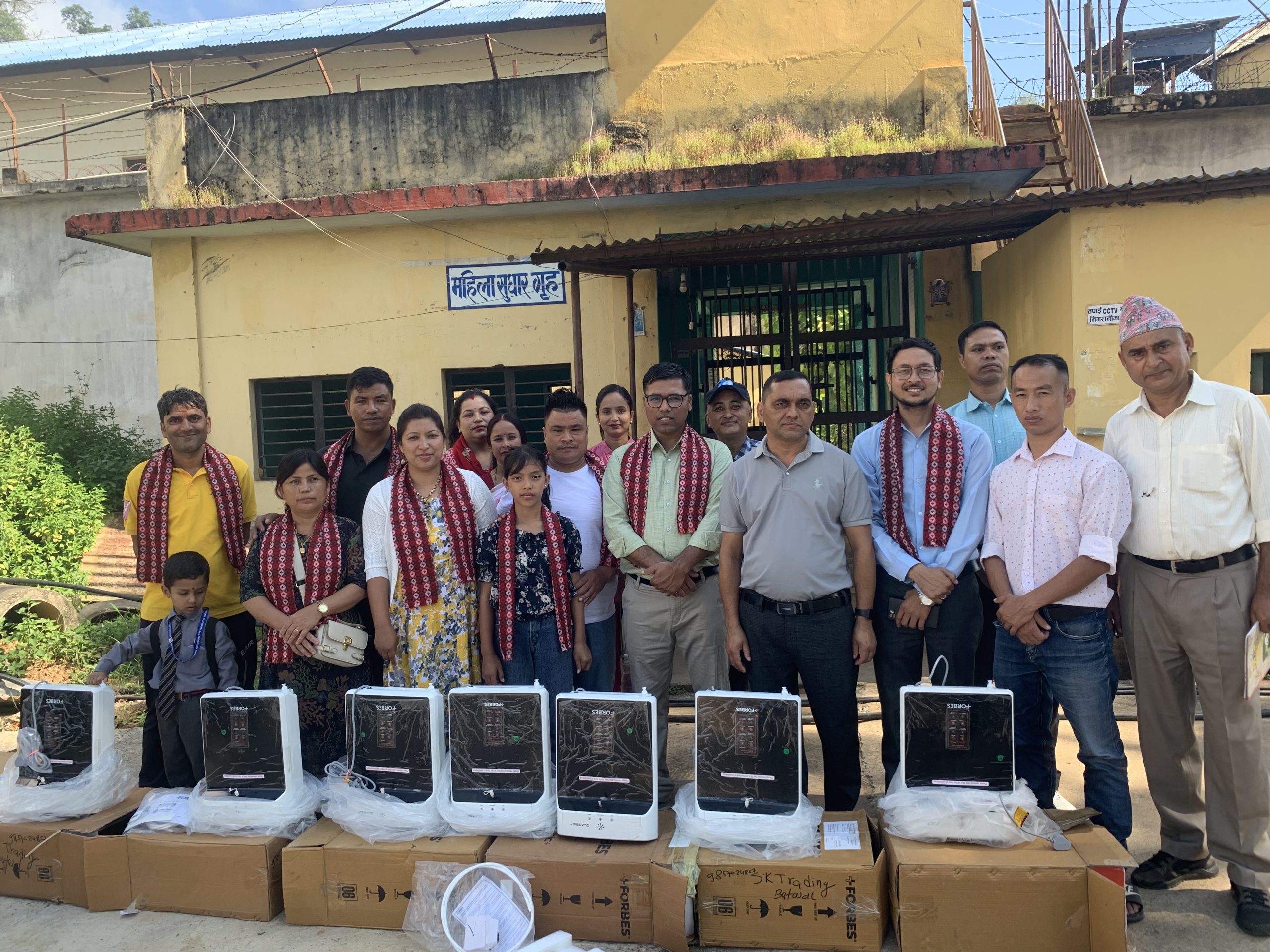 Sewing machines, fabrics, and other necessary materials for female inmates at Nawalparasi Prison were provided for their use. Additionally, materials for sports and educational activities were distributed for their children. This initiative helps develop the skills of female inmates while supporting the education and recreation of their children.